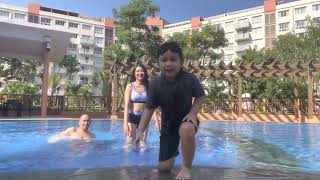 Family swimming time at Starcity Thanlyin, Myanmar