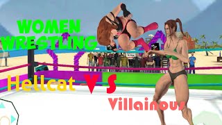 Bad Girls Wrestling. Fighter Game . Gameplay Walkthrough Level-9. HELLCAT VS  VILLAINOUS.