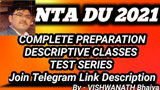 NTA DU PREPARATION COMPLETE DESCRIPTIVE STRATEGY