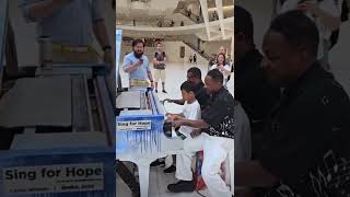 3 Pianist 1 Piano and Singer at the World Trade Center Oculus￼ NYC 2024 ( Sing For Hope )