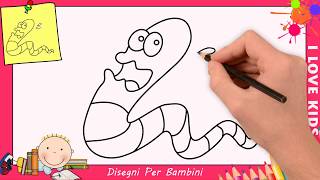 Come disegnare un verme FACILE passo per passo per bambini 1