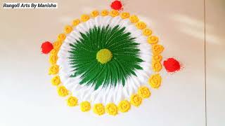 Navratri special rangoli video easy rangoli simple rangoli design bahut easy rangoli