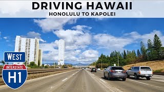 Driving from Honolulu, HI to Kapolei, HI via Interstate H1 West on the Island of Oahu