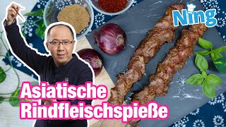 Asiatische Rindfleisch-Spieße: ein Grillgericht ohne Grill