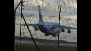 Volga Dnepr Antonov 124 RA- 82046 Landing Manchester International Airport 23R EGCC (Rare).