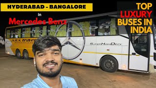 Hyderabad to Bangalore in MERCEDES BENZ Super High Deck Multi Axle AC Semi Sleeper Bus