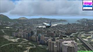 [FSX]747 landing at Kai Tak - Extreme Weather