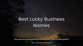 Best Lucky Business Names | Business Name | Company Name | Store Name