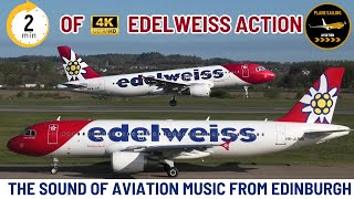 😀Is this the happiest livery in aviation? 2 minutes of Edelweiss bliss from Edinburgh airport😍