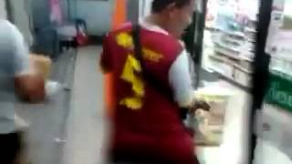 Crazy Thai Teenager Rides Motorbike Through 7-11