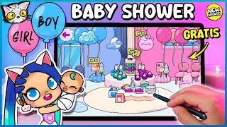 🎉 Cómo DECORAR GRATIS una BABY SHOWER con REVELACIÓN DE GÉNERO para BEBÉS en Avatar World 👶💙💖