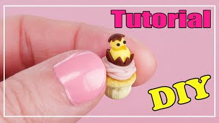 Cupcake med kyckling - Diy - Polymer clay tutorial