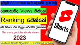 යුටියුබ් Shorts ගැන හැම දෙයක්ම දැන ගමු|YouTube Shorts Algorithm Explained! sinhala |sri lanka|2023