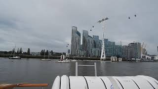 'Waverley paddle steamer cruising down the River Thames and under the cable-car on  12/10/24