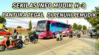 Sekilas info mudik H-3 lebaran 2023, pantura tegal di penuhi pemudik