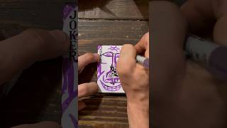 Daily Faces Challenge: Day 236/365 - Sharpie Sketch on Joker Card | Quick Art Timelapse 👁️ #shorts