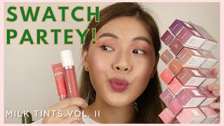 NEW LOOK MEANS BETTER? Swatching all 15 shades! GRWM Cosmetics Milk Tint Volume 2!