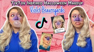 TIKTOK INSPIRED HALLOWEEN MAKEUP: Willy Wonka's Violet Beauregarde