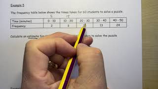 Calculating the mean From Frequency Tables