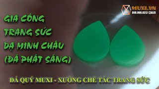 [Hướng dẫn chế tác] Dây chuyền dạ minh châu (đá phát sáng) bọc vàng đẹp