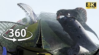 360° Dinosaur 🎢 🦖 Roller Coaster - scary and dangerous VR 8K