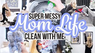 SUPER MESSY MOM LIFE CLEAN WITH ME | STAY AT HOME MOM CLEANING MOTIVATION 2022| DEEP CLEAN WITH ME