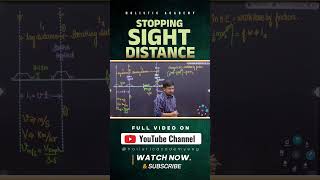 STOPPING SIGHT DISTANCE | checkout Full video.📚🔥#shorts