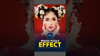 Easy Mosaic Puzzle Effect in Photoshop Tutorial! 💡 #shorts