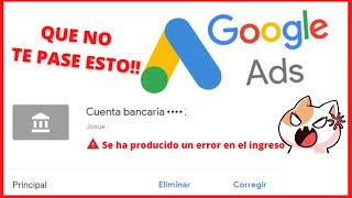 Google ADNSENSE/ PAGO RETENIDO/ AGREGAR Y CAMBIAR CUENTAS BANCARIAS