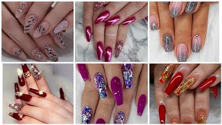 decorated nail/ designs for nails/nail art/trendy nails/french nail art designs/bridal nails designs