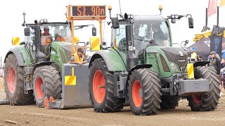 2015 Fendt 718 Vario Tractor Pulling a 2018 Fendt 828 Vario Tractor in Mayfield