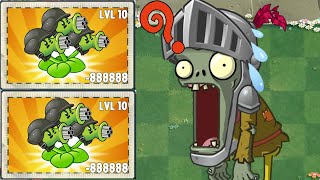 PvZ 2 Gameplay - All Plants Power Up Vs 99 Knight Zombie - Which Plant 's Best ？