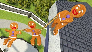 Gingerbread Man ragdoll | funny jumps #2