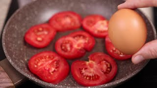 Incredible! Quick breakfast ready in minutes! Super Easy Tomato Cheese Omelette! Tomato with eggs