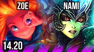 ZOE & Brand vs NAMI & Jhin (SUP) | Rank 6 Zoe, 1800+ games | EUW Grandmaster | 14.20