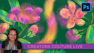 Abstract & Artistic Illustrated Flowers with Multicolor Photoshop Brushes