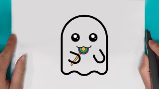 How to draw Ghost face funny faces  easy for beginners Ghost face funny faces drawing