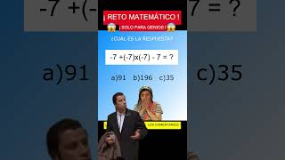 ¡Reto Matemático! ¡Solo para Genios! ¿Cuál es la respuesta correcta? No.62 #shorts