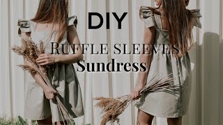 DIY cotton ruffle sleeve sundress / how to sew a dress / PDF pattern available