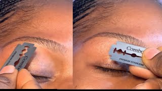 HOW TO CARVE BROWS/DETAILED BROW TUTORIAL 🥵🔥 #BROWS #CARVEBROWS