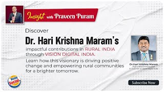 Dr. Hari Krishna Maram's impactful contributions in rural India