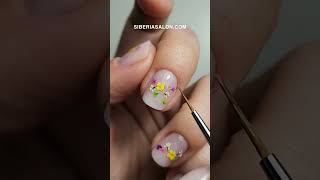 Manicura con flores encapsuladas 🌷 y detalles de piedras 💎 PASO A PASO en la descripción