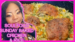 BEST Soul Food Baked Chicken And Rice Recipe