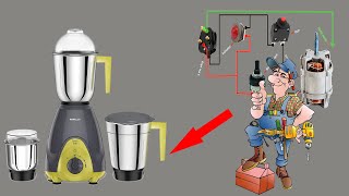 blender machine  wiring connection diagram, electrical animation video