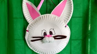 HOW TO MAKE a BUNNY BASKET from paper plates in 15 minutes. For kids. Thrifty and cute!