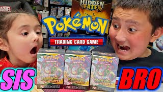 SIS VS BRO EVOLVING SKIES BUILD & BATTLE BOXES! New Pokemon Cards Opening!