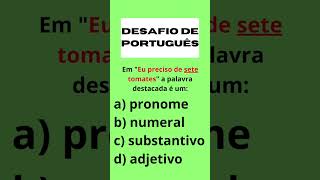 DESAFIO DE PORTUGUÊS #substantivo#sujeito#português #figuras#shorts#viral#crase #crase #gabarito:B