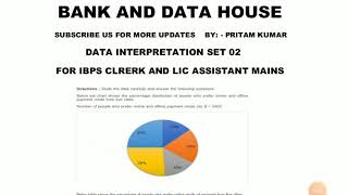 DATA INTERPRETATION 02 (for IBPS clerk MAINS and LIC ASSISTANT MAINS)