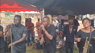 Oheneba E.k at his hometown with his uncle Prof. Kofi Abraham and Odehyie Keff