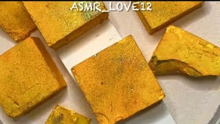 Super Crunchy Soft Yellow Dyed Gym Chalk Blocks w/ Plain Jane Gym Chalk Crush Edit ✨  @asmrlove12